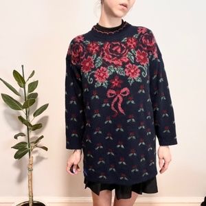 Vintage Floral Bow Sweater